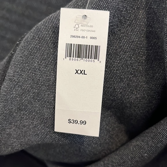 Herringbone Pattern Dark Gray Gap Pants NWT XXL Flat front and back. - Picture 5 of 5